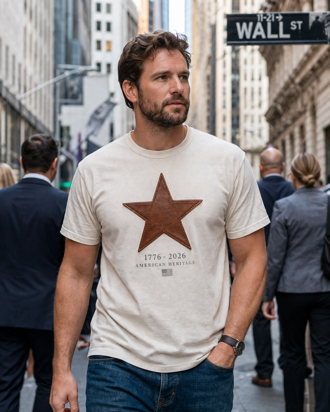 Off-white American Heritage star T-shirt design preview
